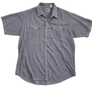Vintage Ely Cattleman Pearl Snap Button Down Short Sleeves Shirt